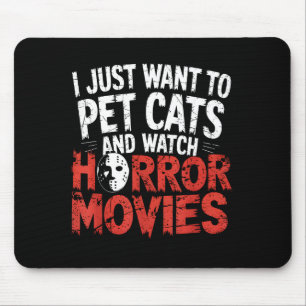 Rolig klocka skräckfilmsfantast - Halloween kattäl Musmatta