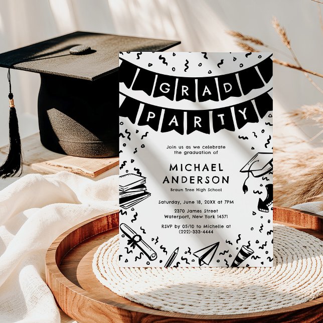 Rolig Klotter Avslutningsfest Inbjudningar (Skapare uppladdad)