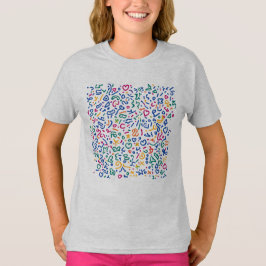Rolig klotterfärgrik livfulla former t shirt