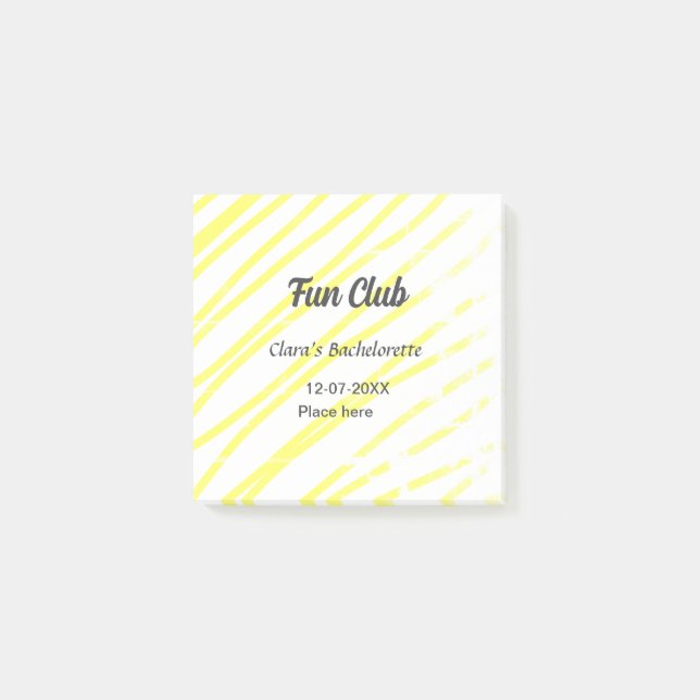 Rolig klubb möhippa gul linje bakgrund post-it block (Framsida)