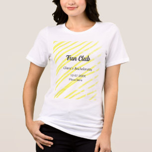 Rolig klubb möhippa gul linje bakgrund t shirt