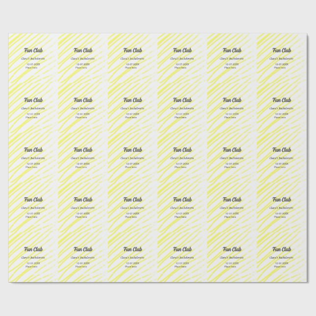 Rolig klubb möhippa gula linjer bakgrund presentpapper (Platt)