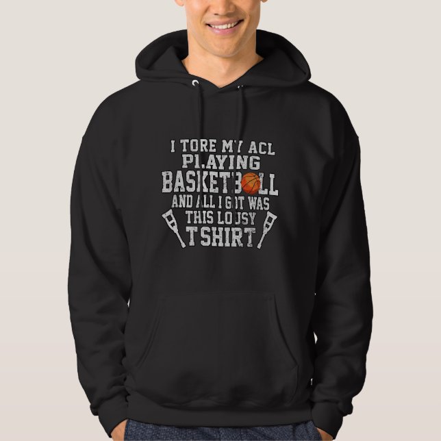 Rolig knäoperation Reva ACL Korgbasket Distressed  Hoodie (Framsida)