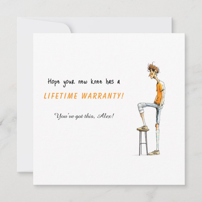 Rolig knäoperation Snart frisk kort – Rocka den le (Framsida)