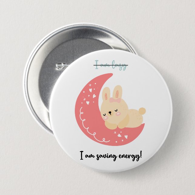 Rolig knapp | Jag sparar energi! (Framsida & baksida)