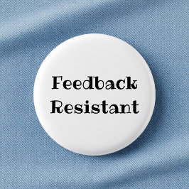 Rolig knapp med texten 'Feedback-resistent' för ko