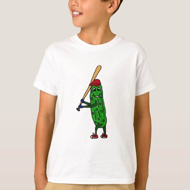 Rolig knipa som leker baseballtecknaden tee shirt (Framsida)