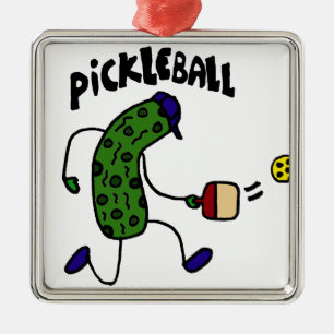 Rolig knipa som leker Pickleball Julgransprydnad Metall