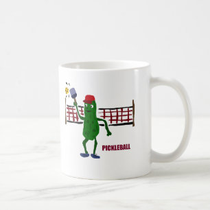 Rolig knipa som leker Pickleball med netto konst Kaffemugg