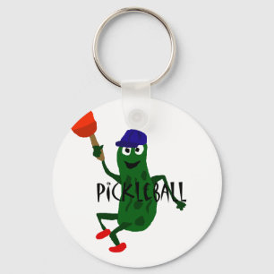 Rolig knipa som leker Pickleball Nyckelring