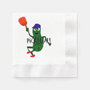 Rolig knipa som leker Pickleball Pappersservett