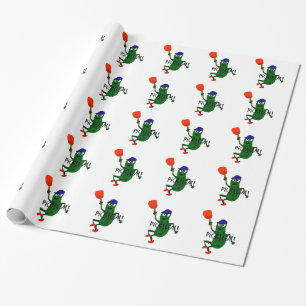 Rolig knipa som leker Pickleball Presentpapper