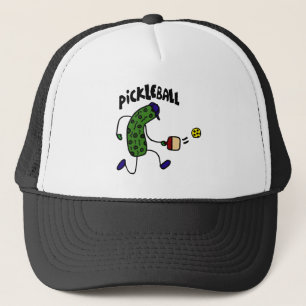 Rolig knipa som leker Pickleball Truckerkeps
