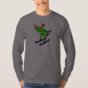 Rolig knipaskidåkningtecknad tee