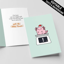 Rolig Knubbig Axolotl Våg Chonk Jul Redigerbar