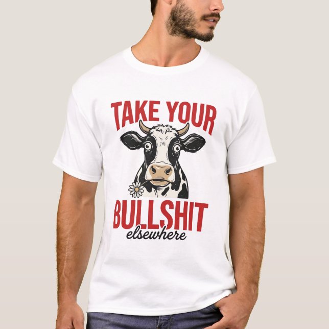 Rolig Ko Annorstädes Vintage T-Shirt Design_ (Framsida)