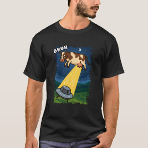 Rolig Ko Djurälskare Bruh UFO Utomjording Pojkar F T Shirt
