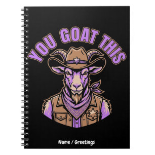 Rolig Ko-Gem Motivationsskämt Västerndesign Anteckningsbok