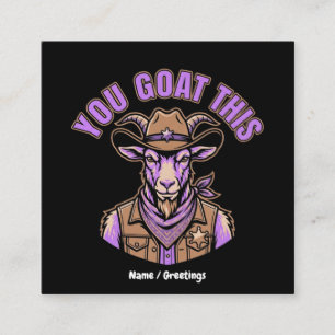 Rolig Ko-Gem Motivationsskämt Västerndesign Fyrkantigt Visitkort