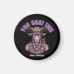 Rolig Ko-Gemotivationsskämt Västerndesign Magnet