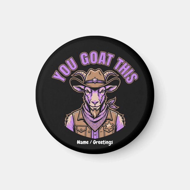 Rolig Ko-Gemotivationsskämt Västerndesign Magnet (Framsidan)