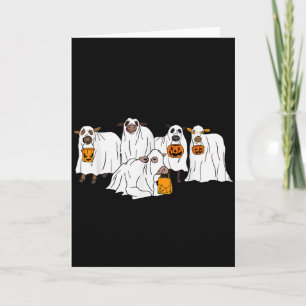 Rolig Ko Ghost Halloween Bonde Trick Or Treat Co Kort