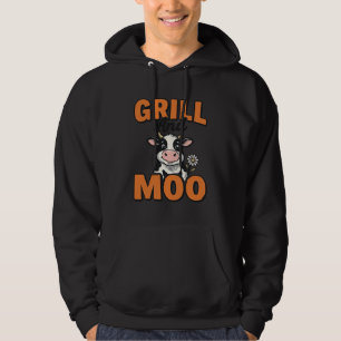 Rolig Ko Grill Och Moo Vintage T-Shirt Design_1 Hoodie