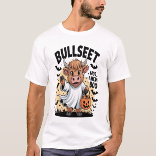 Rolig Ko Halloween T Shirt