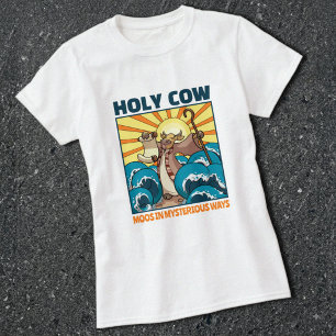 Rolig Ko Helig Ko Muun Mysteriously Tecknad T Shirt