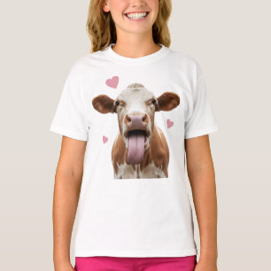 Rolig ko med tungan ute – Sött kärlek till lantbru T Shirt