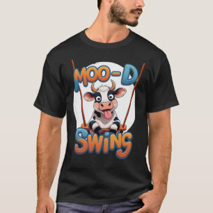 Rolig Ko Moo-d Sväng Roligt T Shirt