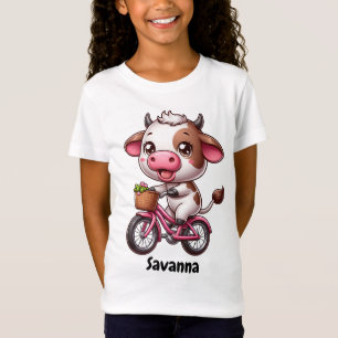 Rolig ko som cyklar t shirt