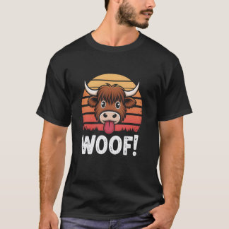 Rolig Ko Tjur Nötkreatur Sr Vintage Solnedgång För T Shirt