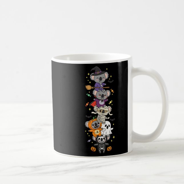 Rolig Koala Häxa Vampire Spöke Halloween Barn Män Kaffemugg (Höger)