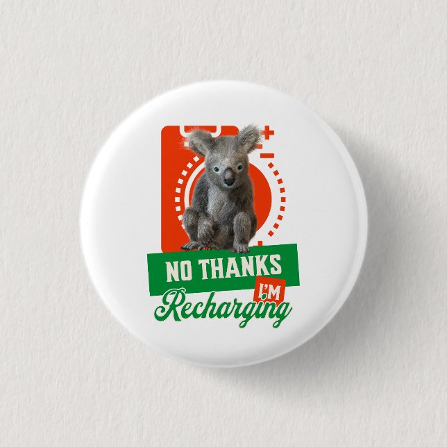 Rolig Koala Introvert Laddar Om Humör Knapp (Framsida)
