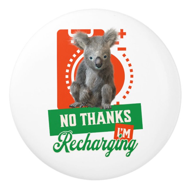Rolig Koala Introvert Laddar Om Humör Knopp (Framsidan)