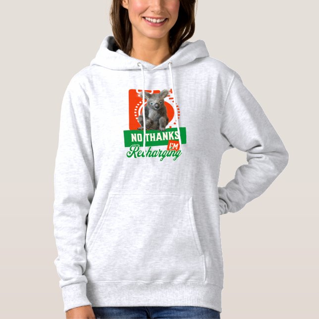 Rolig Koala Introvert Laddar Om Humör T Shirt (Framsida)