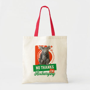 Rolig Koala Introvert Laddar Om Humör Tygkasse