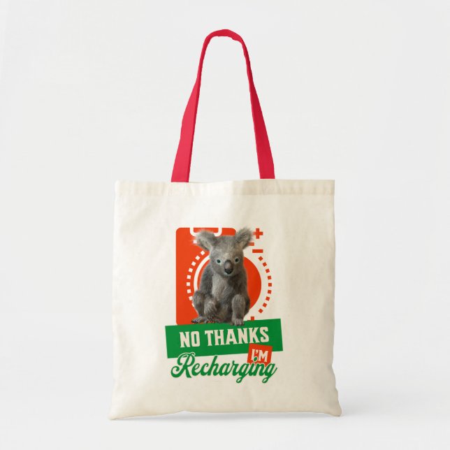 Rolig Koala Introvert Laddar Om Humör Tygkasse (Framsidan)