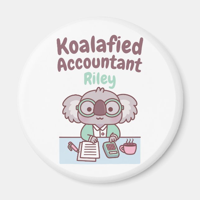 Rolig Koalafierad Redovisning Söt Koalabjörn Puns  Magnet (Framsidan)