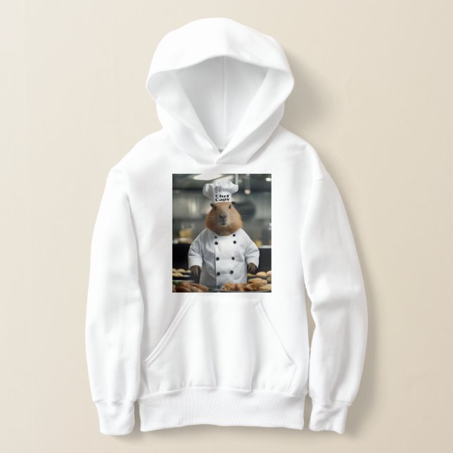 Rolig kockmössa capybara, barn hoodie t shirt (Laydown)