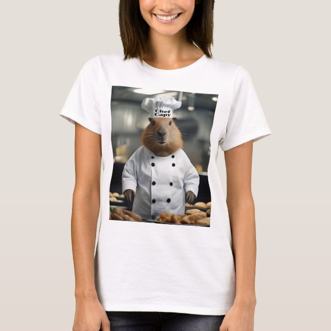 Rolig kockmössa Capybara, damtröja T Shirt (Framsida)