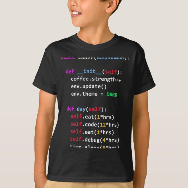 Rolig Kodning Python Ät Kod Sova  T Shirt (Framsida)