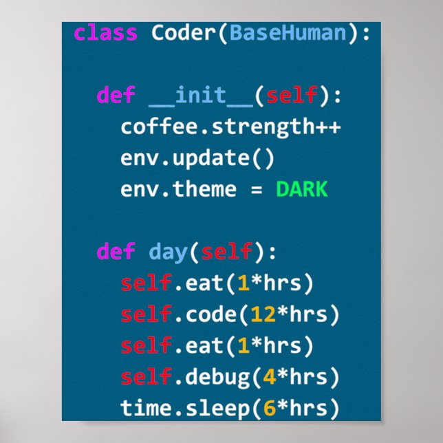 Rolig Kodning Python Cl Ät Kod Sova  Poster (Framsidan)