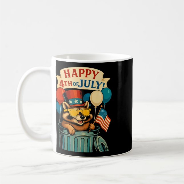 Rolig Kolvmuskel Bilmekaniker 4:e Juli Stolt Kaffemugg (Vänster)