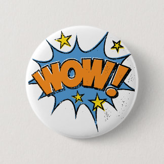 Rolig komisk tecknadexplosion med trevlig wowtext knapp