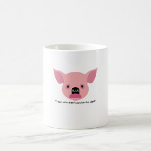Rolig konceptuell kaffemugg med en gris