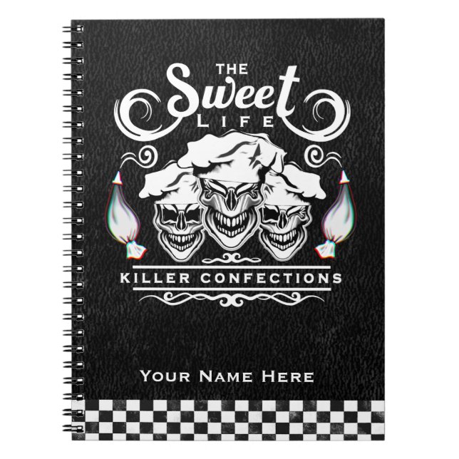 Rolig konditordöskallar: Det söta livet Anteckningsbok Med Spiral (Framsidan)