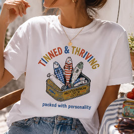 Rolig Konservfisk Sardinfiskare Kärna Retro T Shirt