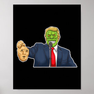 Rolig Konspirationsteori Reptilisk Donald Trump Poster